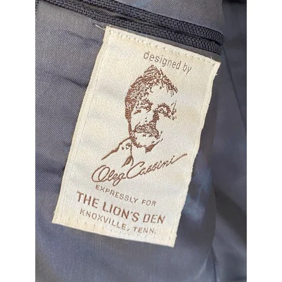 Oleg Cassini Black Blazer Men's Single Breasted 2 Button Vintage USA Union Made - Picture 6 of 11